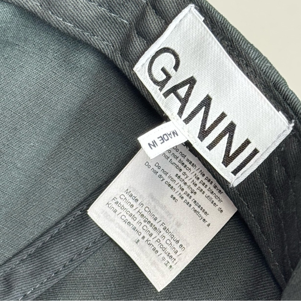 GANNI Embroidered Cotton Baseball Cap Black - Picture 8 of 11